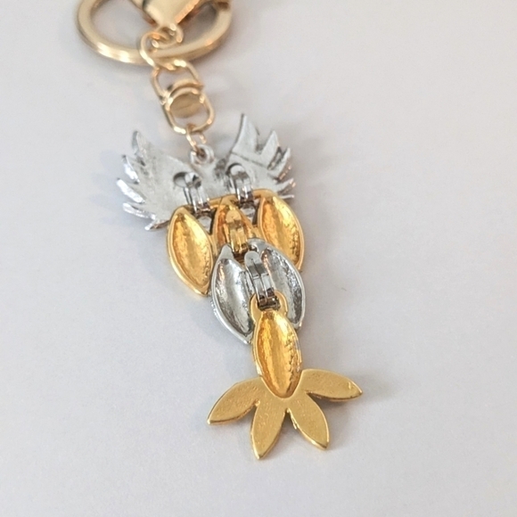 OWL Keychain |  Handcrafted | Made with New and Preloved Repurposed Jewelry - Picture 7 of 7